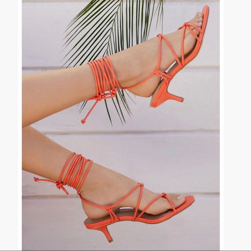 Orange Strappy Sandals